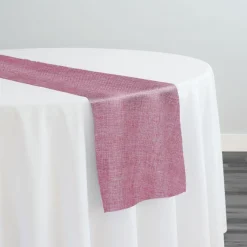 Imitation Burlap Table Runner in Pink