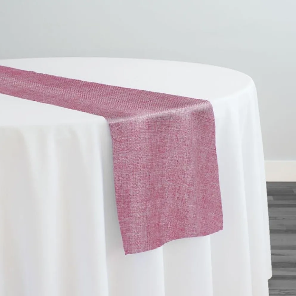 Imitation Burlap Table Runner in Pink