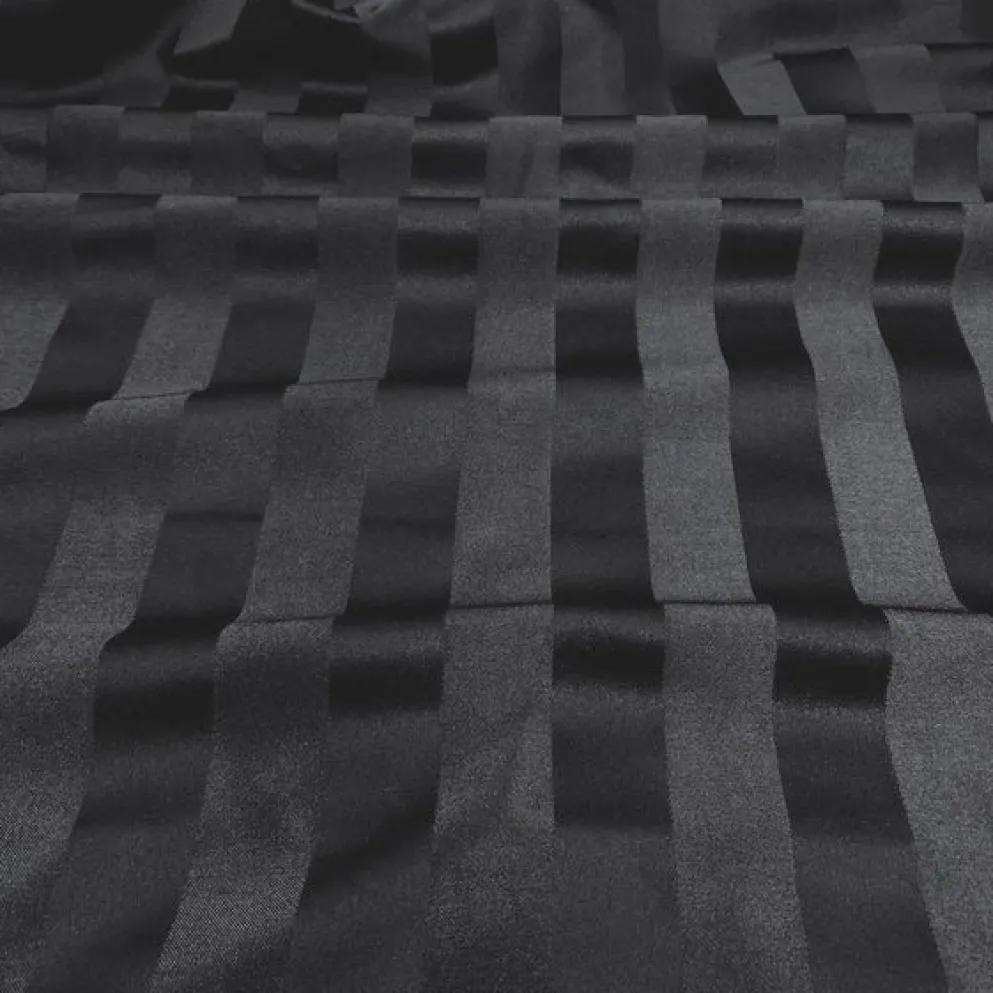 Imperial Stripe Table Linen in Black