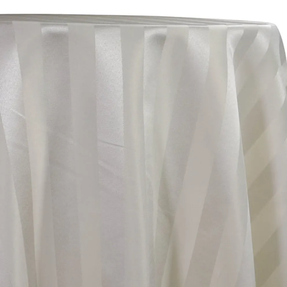 Imperial Stripe Table Linen in Ivory