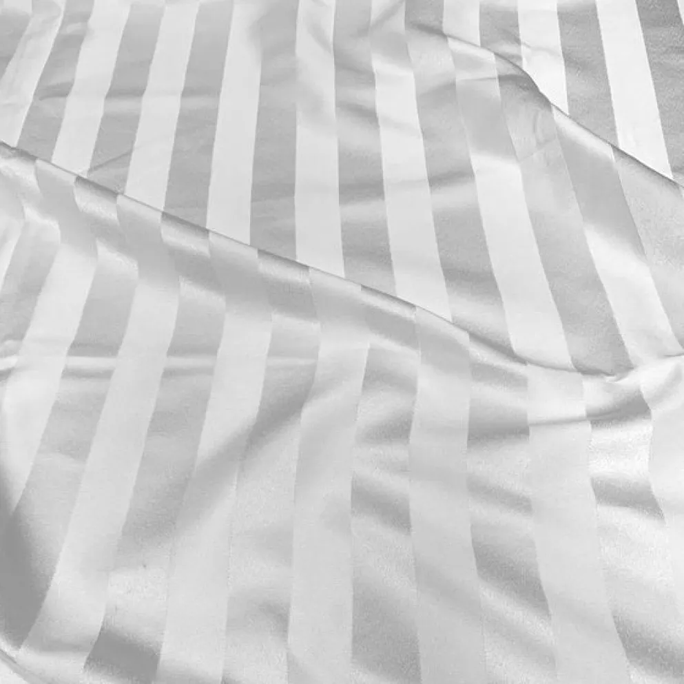 Imperial Stripe Table Runner in White