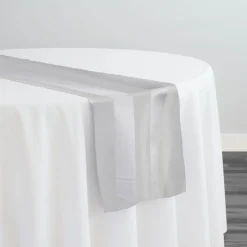 Imperial Stripe Table Runner in White