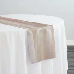 Imperial Stripe Table Runner in Taupe