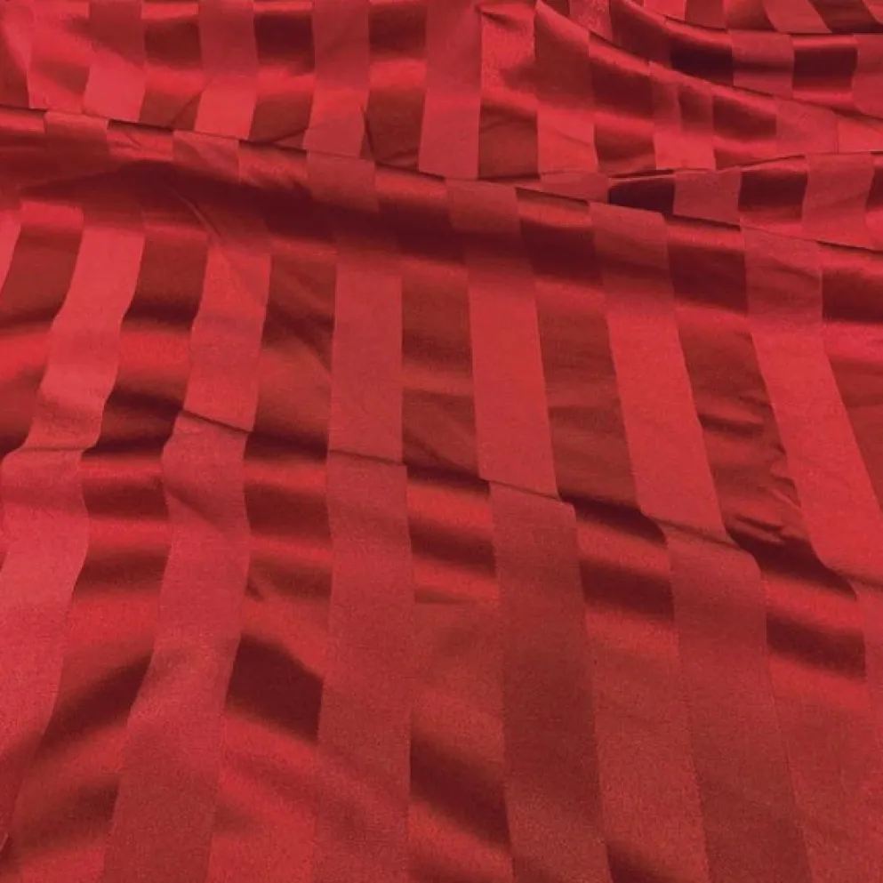 Imperial Stripe Table Runner in Red