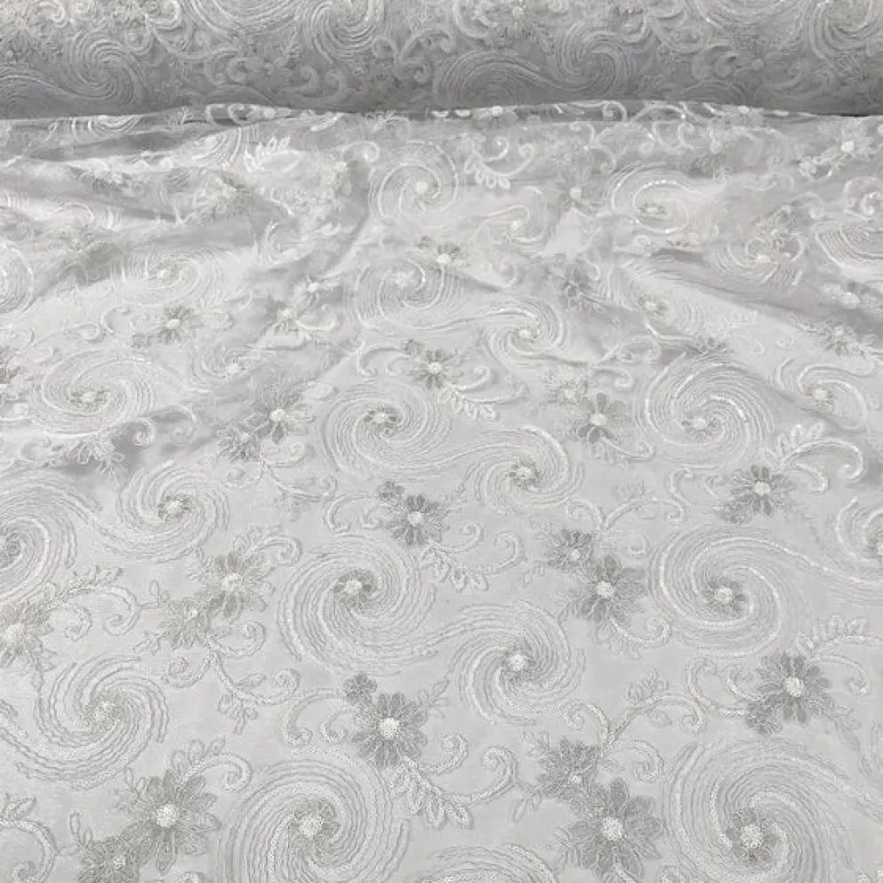 Jasmine Lace Table Linen in White