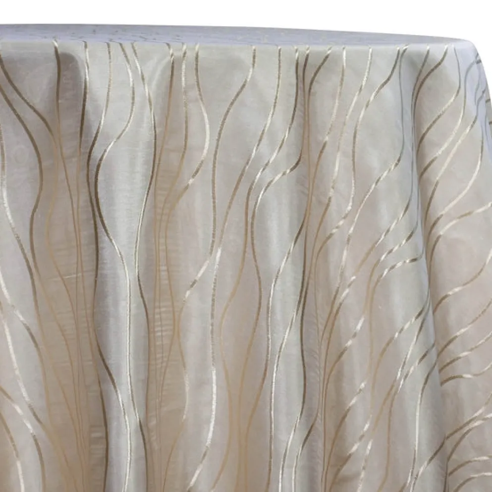 Karawave Jacquard (Reversible) Table Linen in Champagne