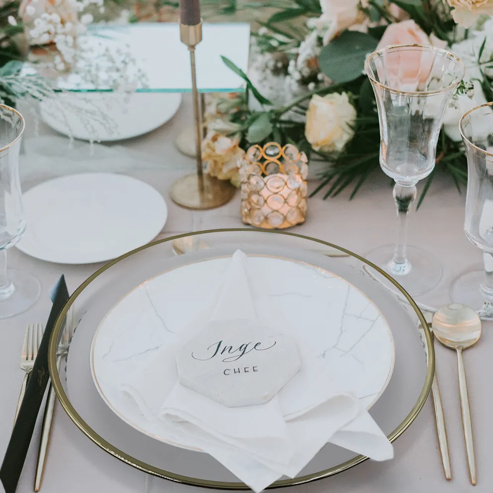 Klasik - Glass Charger Plate in Champagne Gold (Item # 0241)