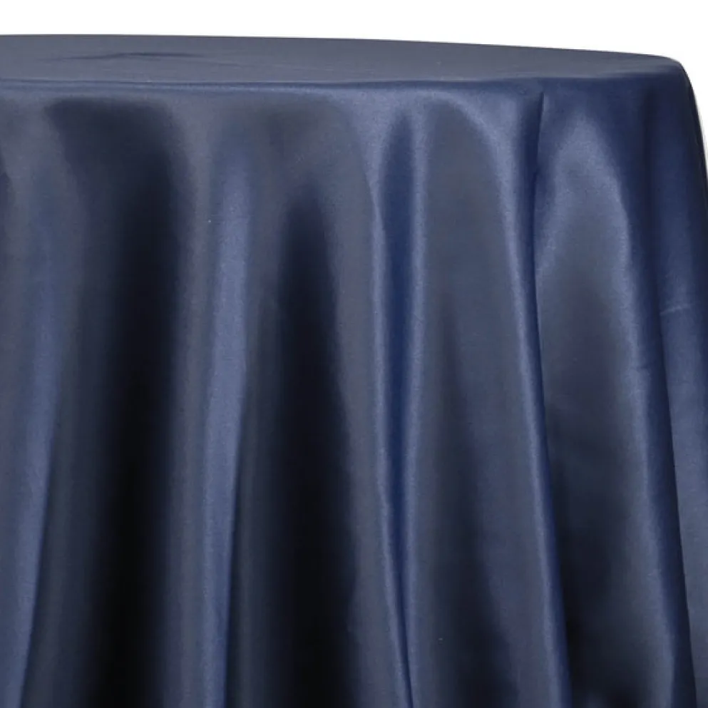 Lamour (Dull) Satin Table Linen in Navy 1245