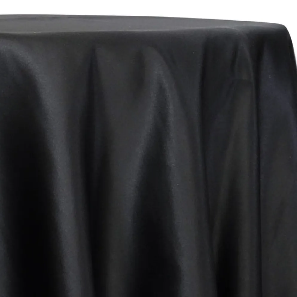 Lamour (Dull) Satin Table Linen in Black 1115