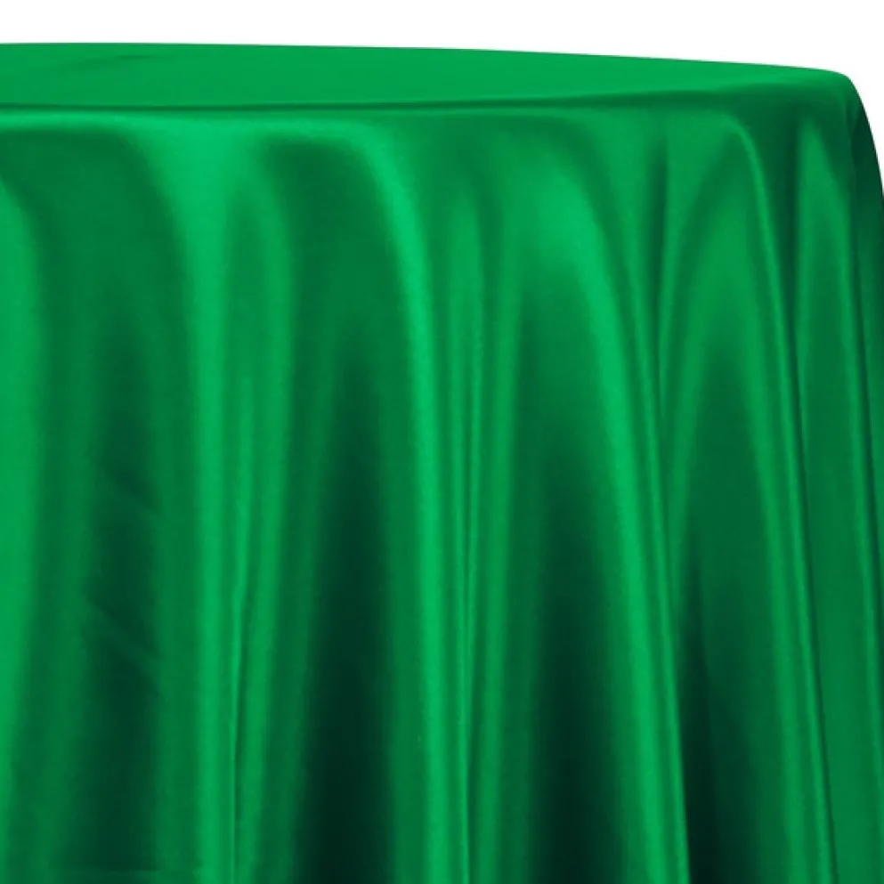 Lamour (Dull) Satin Table Linen in Kelly Green 1260