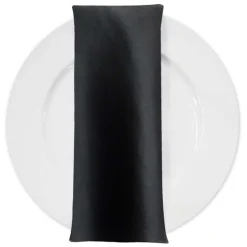 Lamour (Dull) Satin Table Napkin in Black 1115