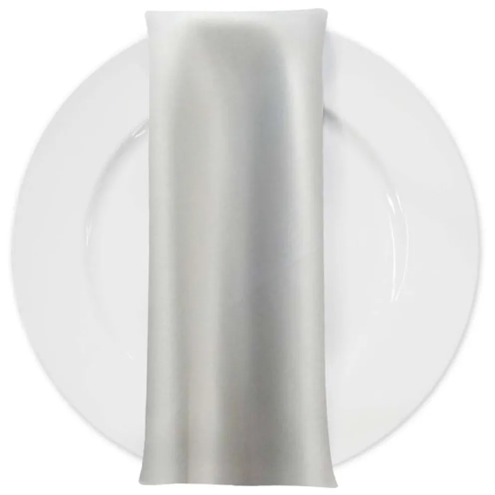 Lamour (Dull) Satin Table Napkin in White