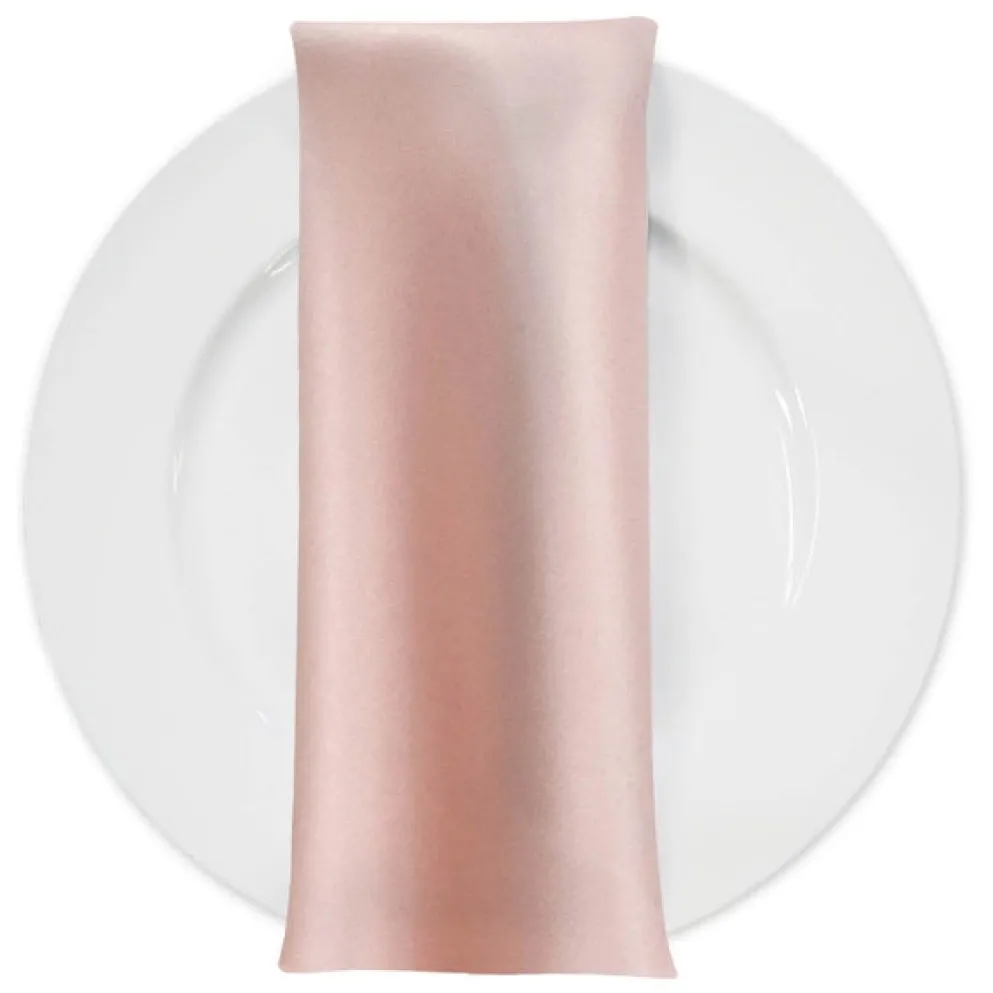 Lamour (Dull) Satin Table Napkin in Rose Petal 1900