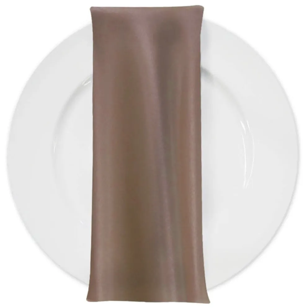Lamour (Dull) Satin Table Napkin in Taupe 1188