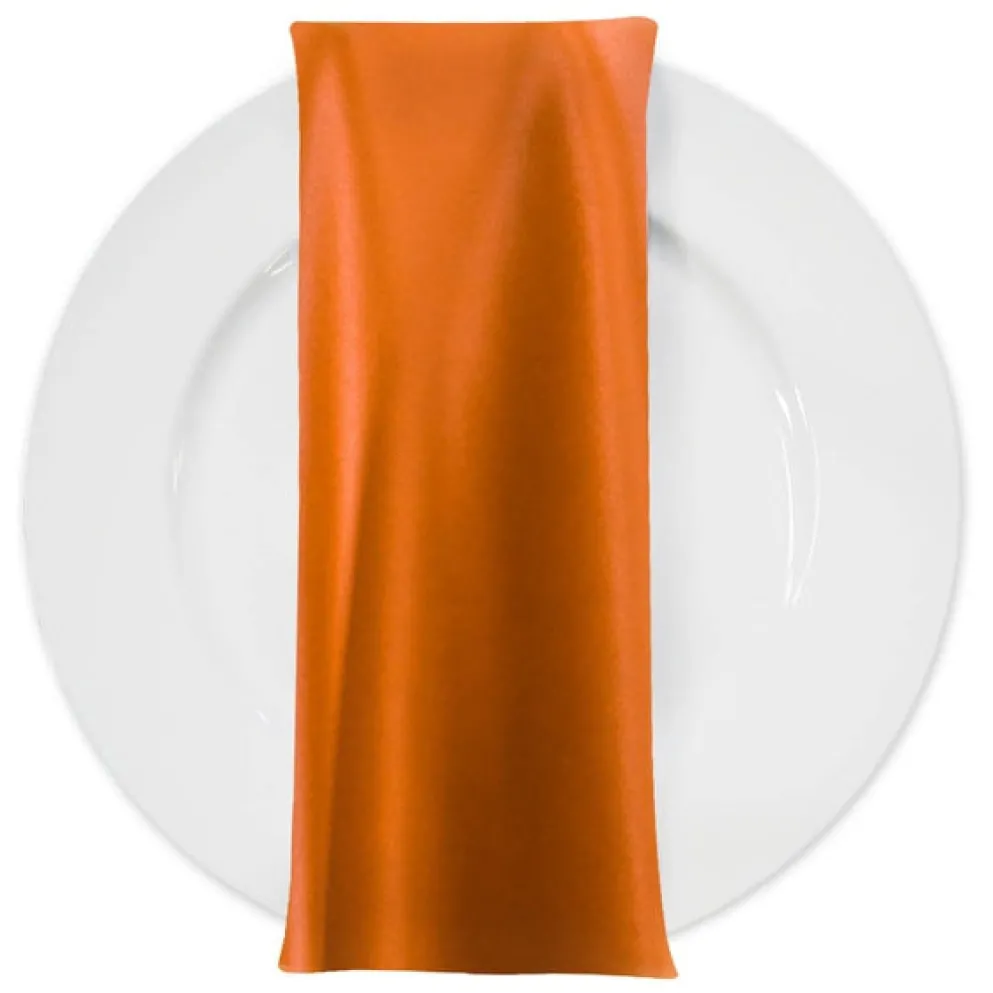 Lamour (Dull) Satin Table Napkin in Orange 1405