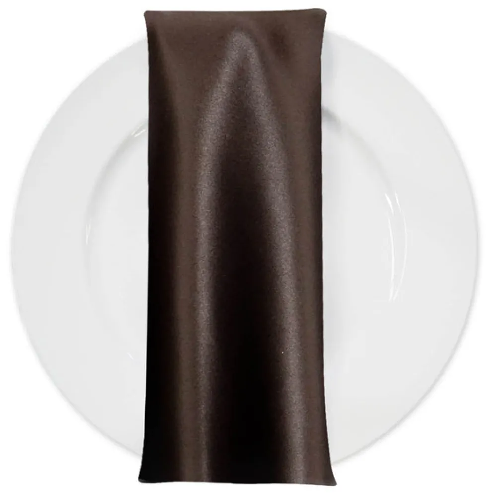 Lamour (Dull) Satin Table Napkin in Brown 1266