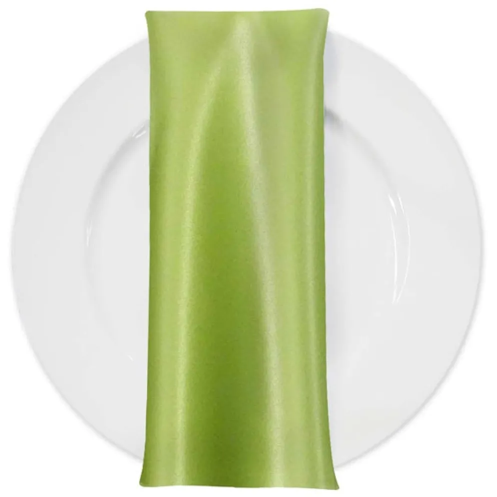 Lamour (Dull) Satin Table Napkin in Lime 1296