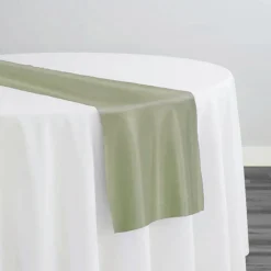 Lamour (Dull) Satin Table Runner in Sage 1154