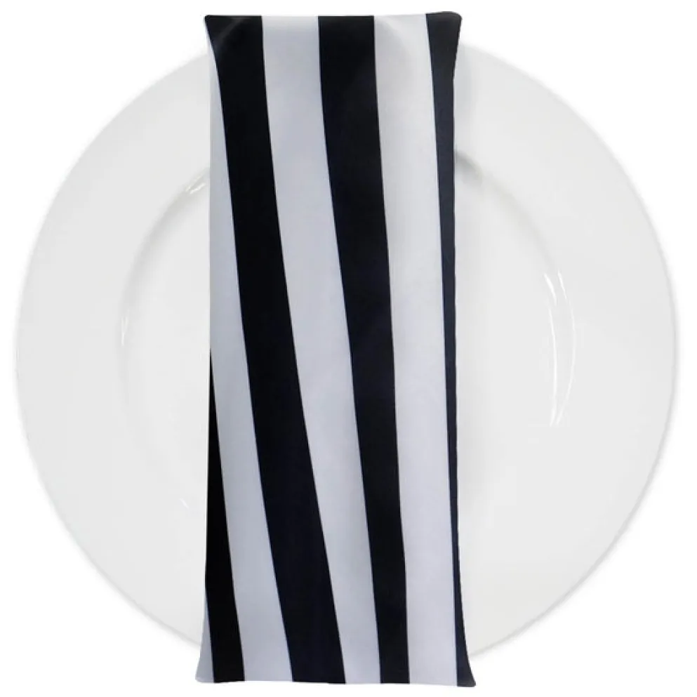 Lamour Print Table Napkin in 1" Stripe
