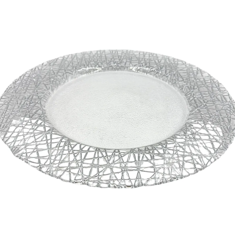 Lattice - Glass Charger Plate in Silver (Item # 0386)