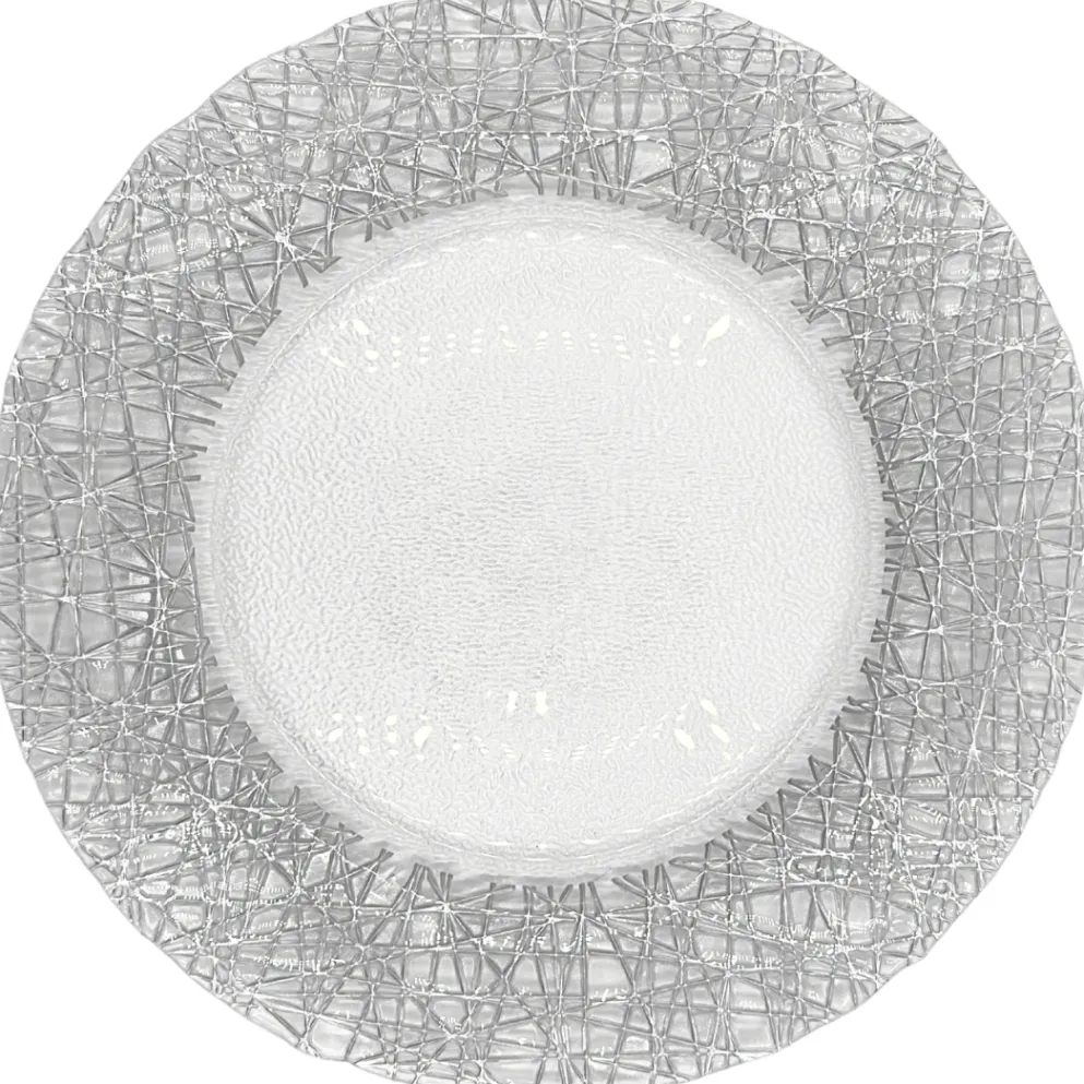 Lattice - Glass Charger Plate in Silver (Item # 0386)