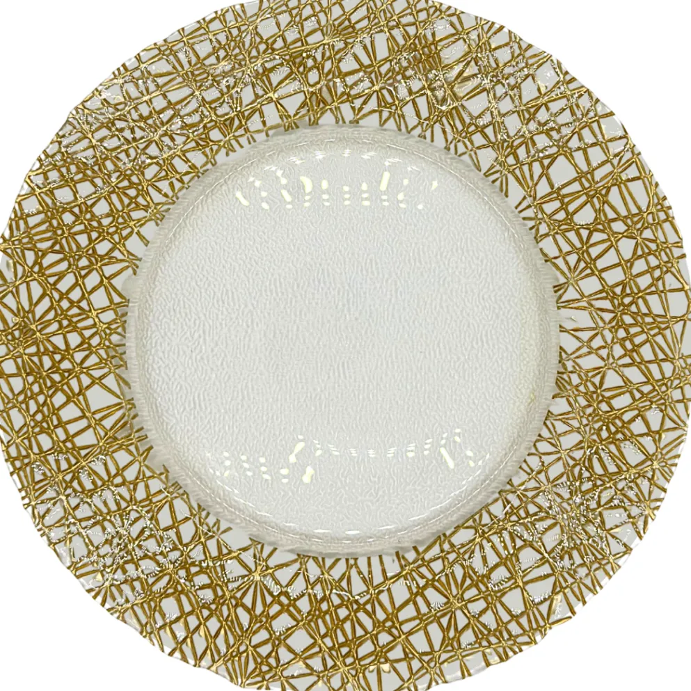 Lattice - Glass Charger Plate in Gold (Item # 0386)