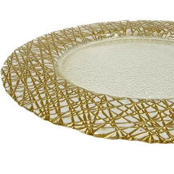 Lattice - Glass Charger Plate in Gold (Item # 0386)