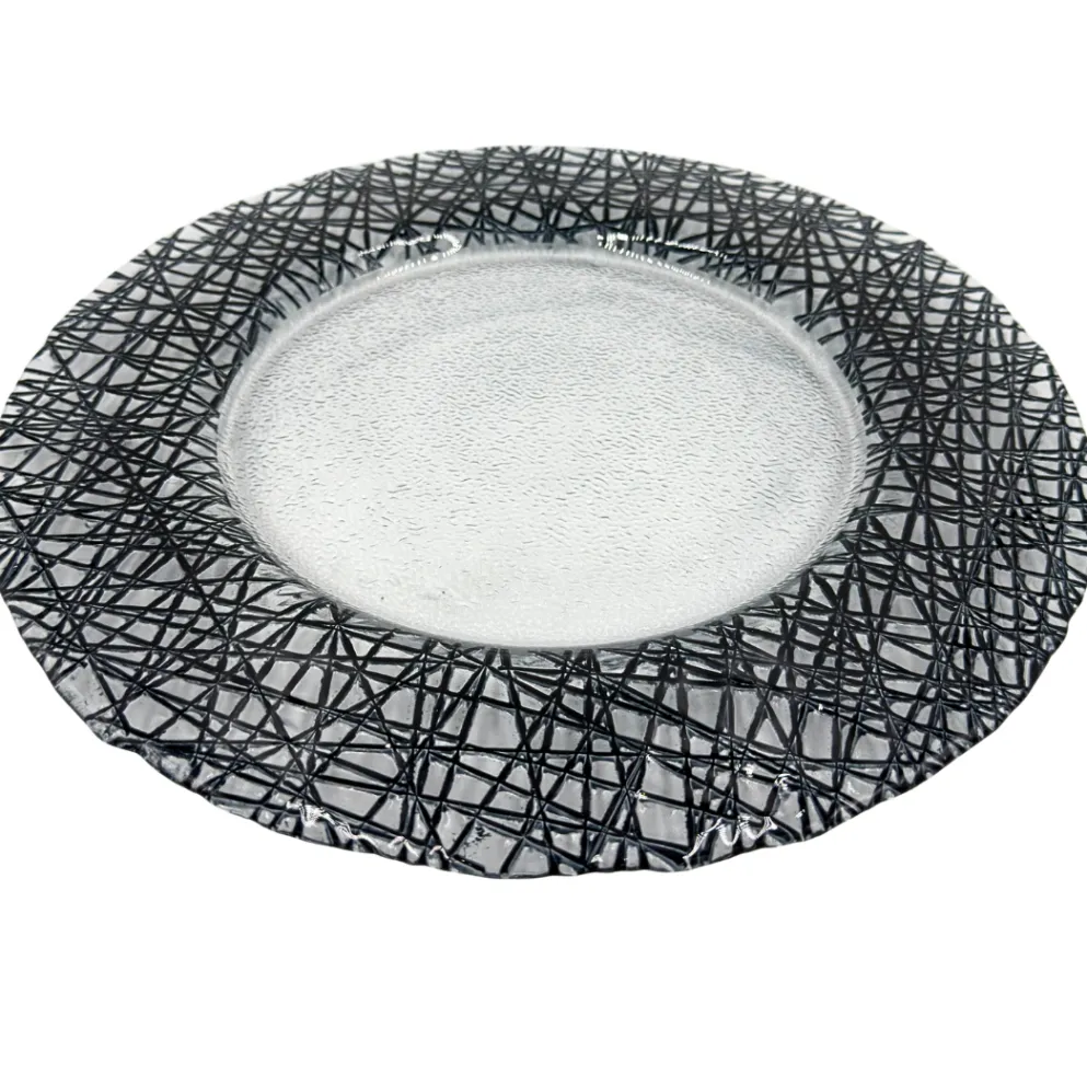 Lattice - Glass Charger Plate in Black (Item # 0386)