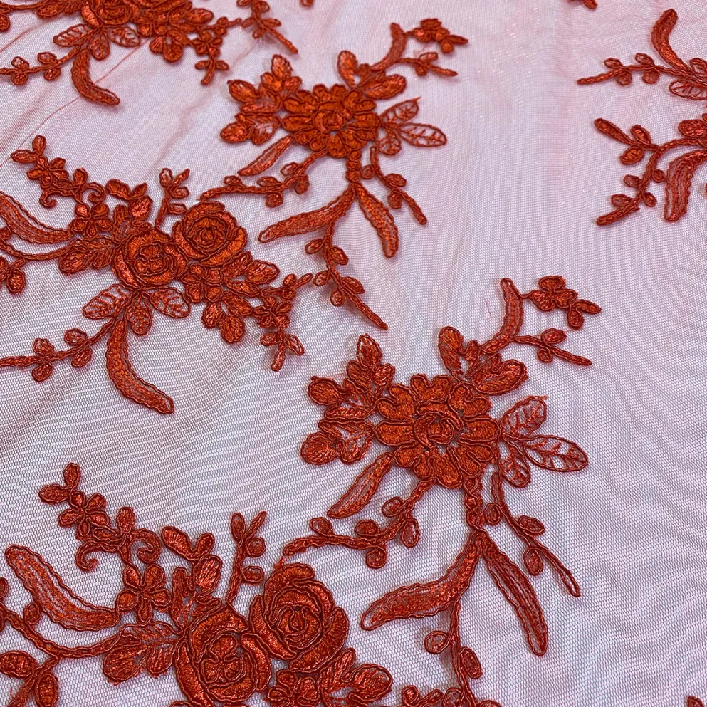 Laylani Lace Table Linen in Red