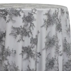 Laylani Lace Table Linen in Silver