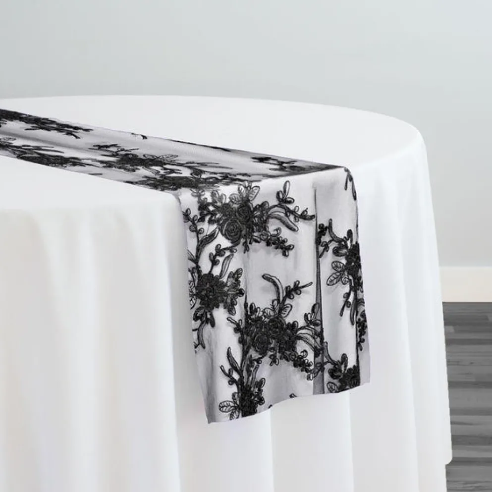Laylani Lace Table Runner in Black