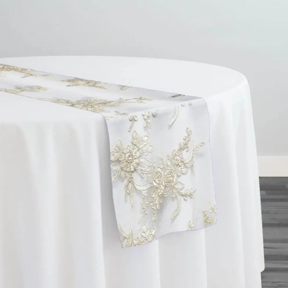 Laylani Lace Table Runner in Ivory