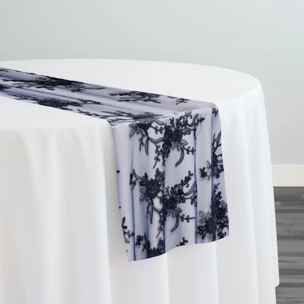 Laylani Lace Table Runner in Navy
