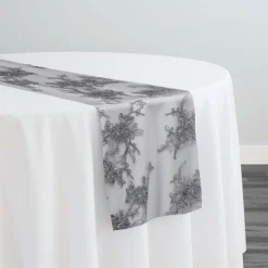 Laylani Lace Table Runner in Silver