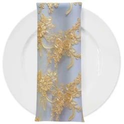 Laylani Lace (w/ Poly Lining) Table Napkin in Gold