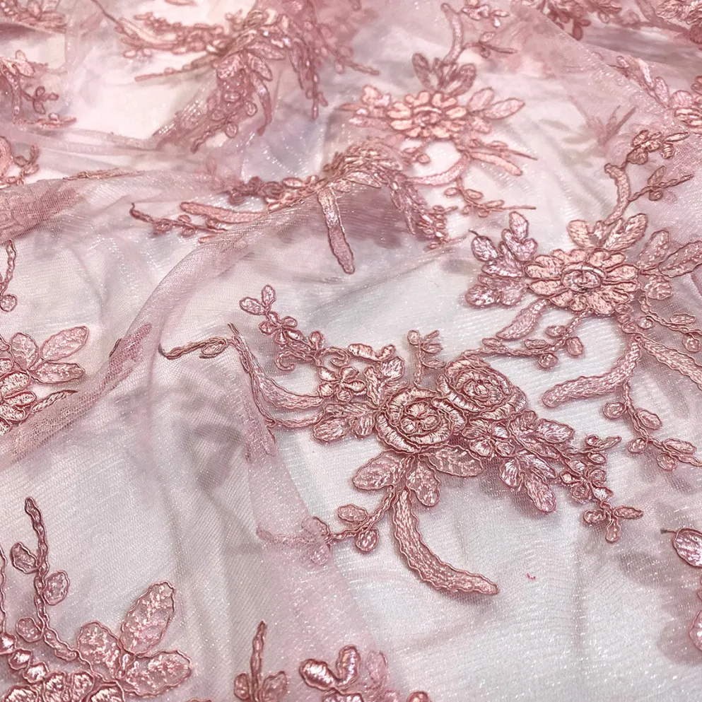 Laylani Lace (w/ Poly Lining) Table Napkin in Dusty Rose