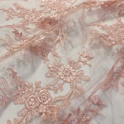 Laylani Lace (w/ Poly Lining) Table Napkin in Coral