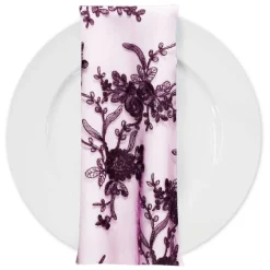 Laylani Lace (w/ Poly Lining) Table Napkin in Raisin