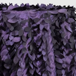 Leaf Hanging Taffeta Table Linen in Raisin