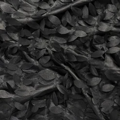 Leaf Hanging Taffeta Table Runner in Black