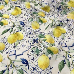 Lemon Cantina (Poly Print) Table Linen