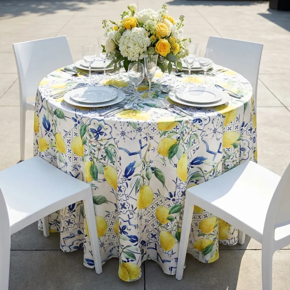 Lemon Cantina (Poly Print) Table Linen