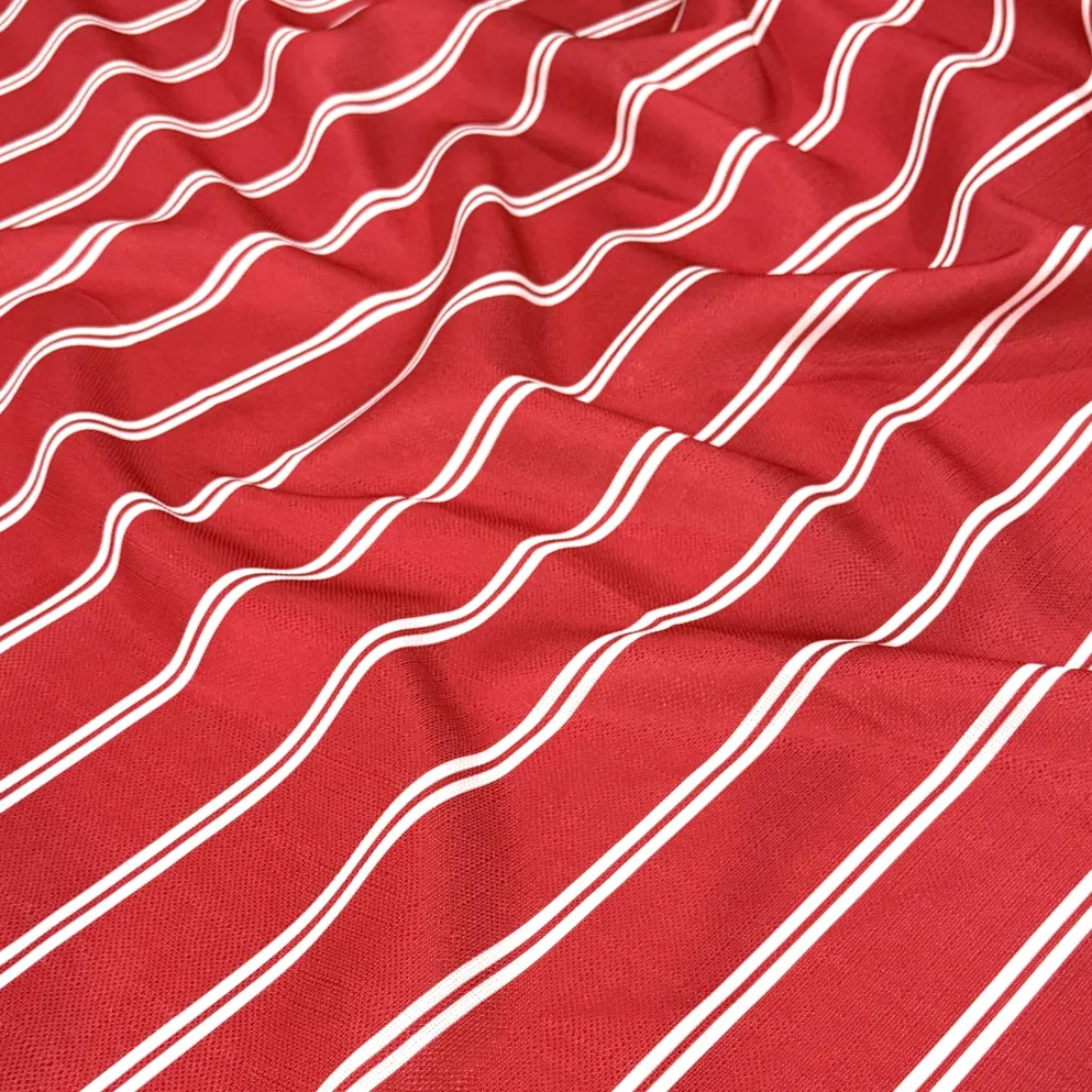 Lexington Stripe (Slub Print) Table Napkin in Red