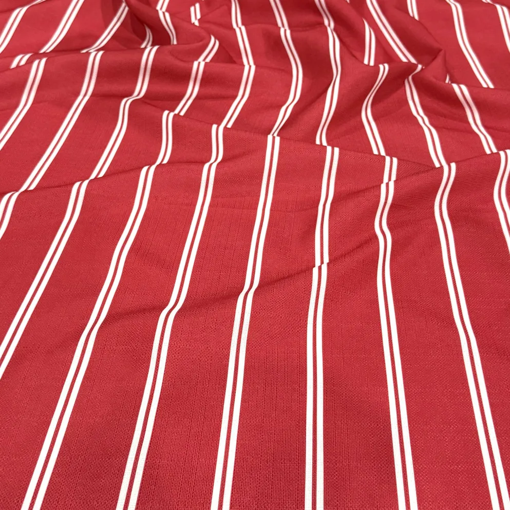 Lexington Stripe (Slub Print) Table Napkin in Red