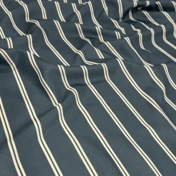 Lexington Stripe (Slub Print) Table Linen in Slate Blue
