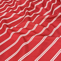 Lexington Stripe (Slub Print) Table Linen in Red