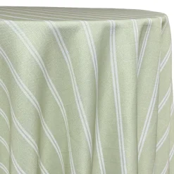 Lexington Stripe (Slub Print) Table Linen in Sage
