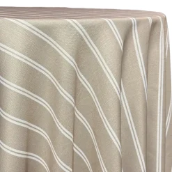 Lexington Stripe (Slub Print) Table Linen in Taupe