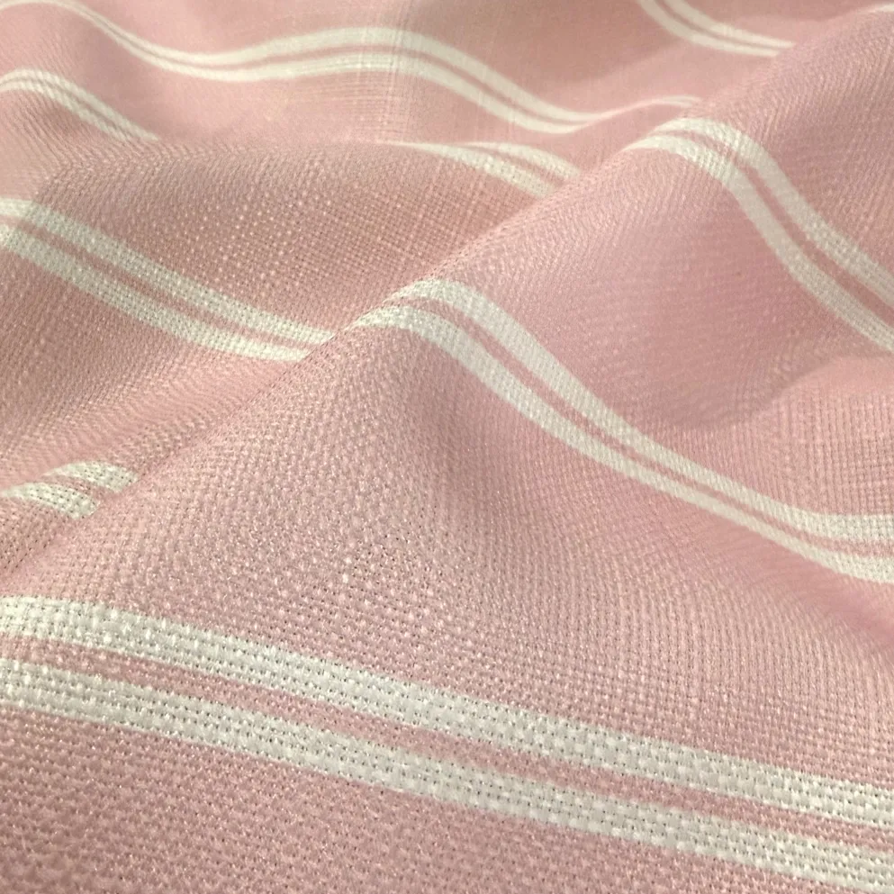 Lexington Stripe (Slub Print) Table Runner in Pink
