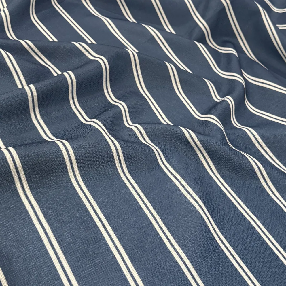 Lexington Stripe (Slub Print) Table Napkin in Navy